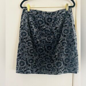 VTG 90s Velvet Boho Cottagecore Mod Festival Floral Ann Taylor Mini Skirt 6
